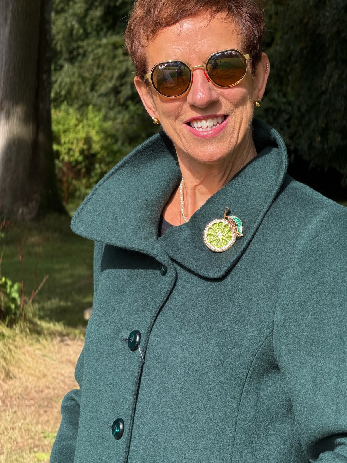 Christina Felix Bottle Green Wool & Cashmere Long Coat