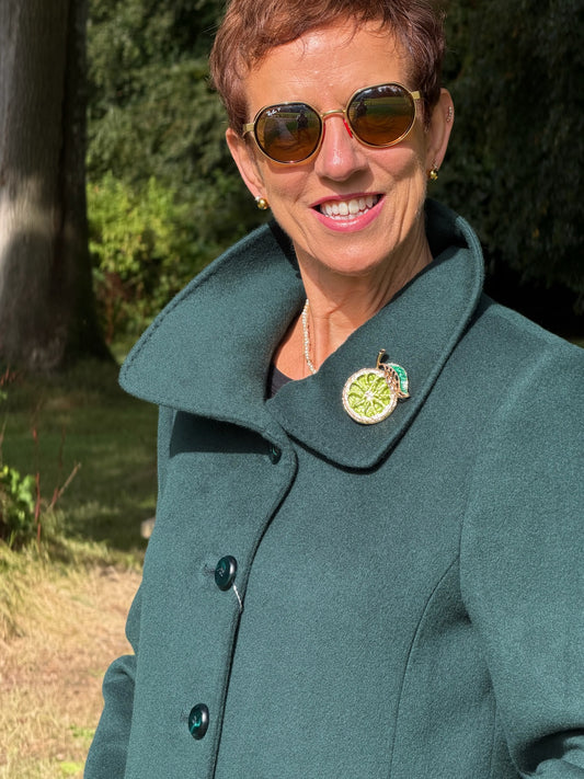 Christina Felix Bottle Green Wool & Cashmere Long Coat