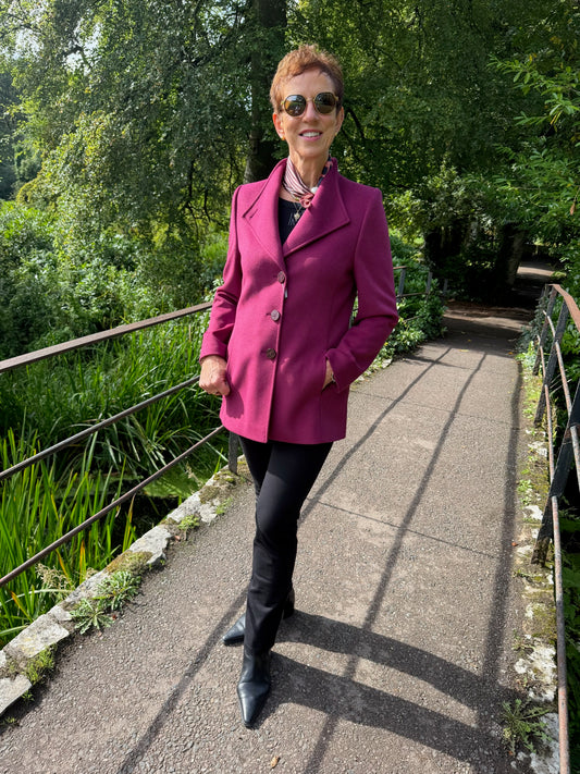 Christina Felix Cerise Wool Short Coat