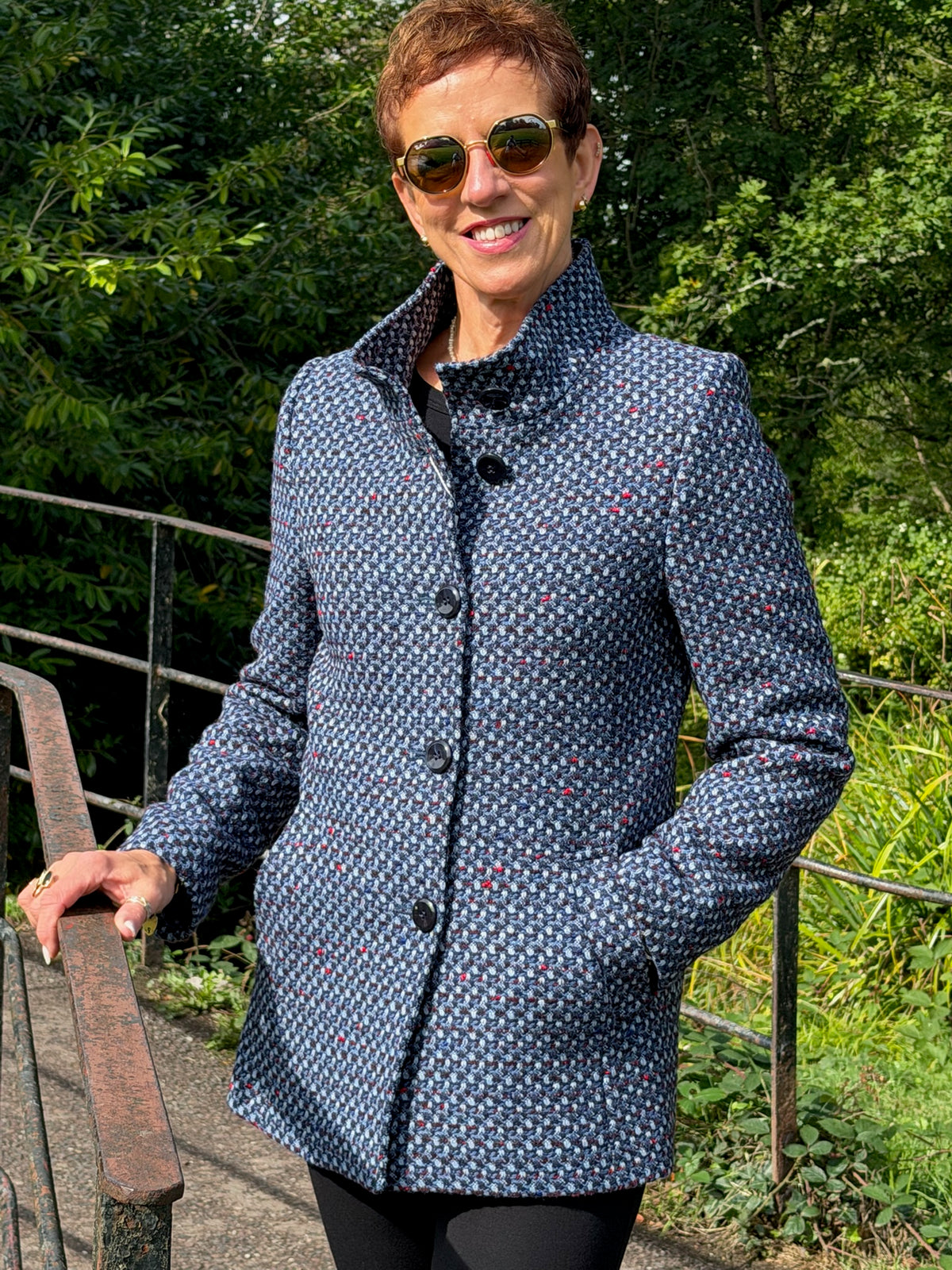 Christina Tweed Wool Short Coat