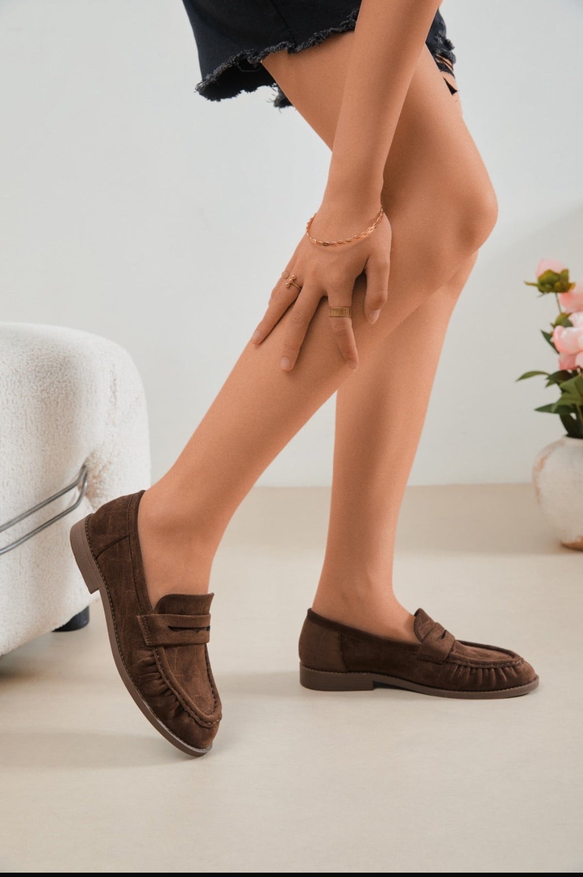 Brown Suede Loafers