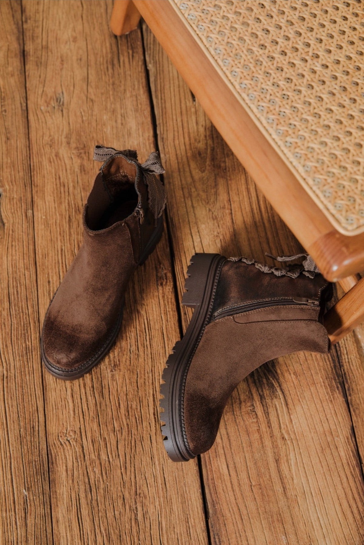 Brown Suede Chelsea Style Boots