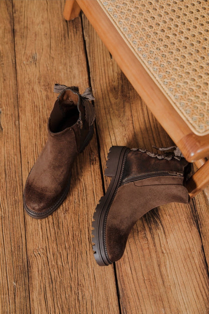 Brown Suede Chelsea Style Boots