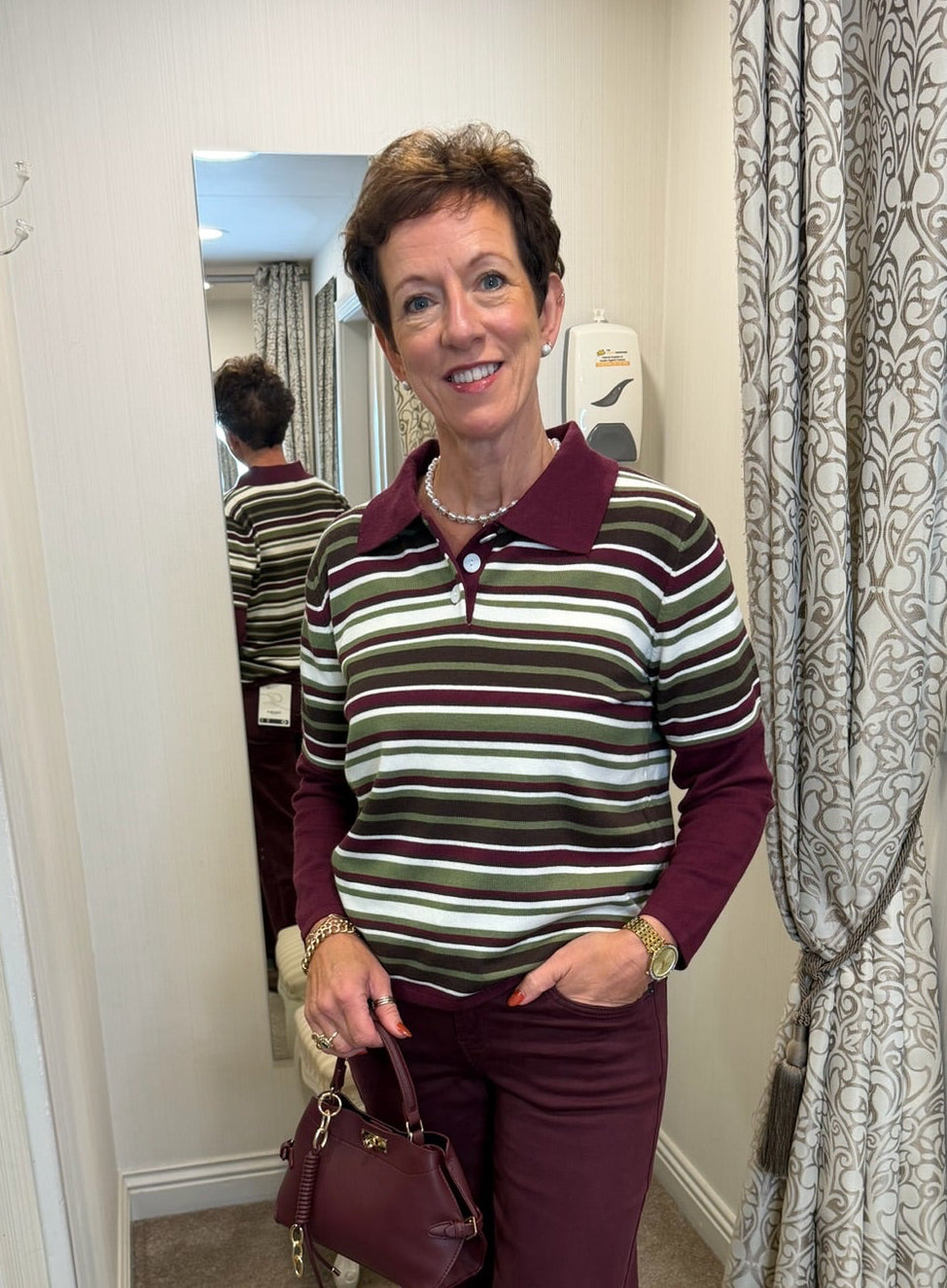 Burgundy Striped Knit