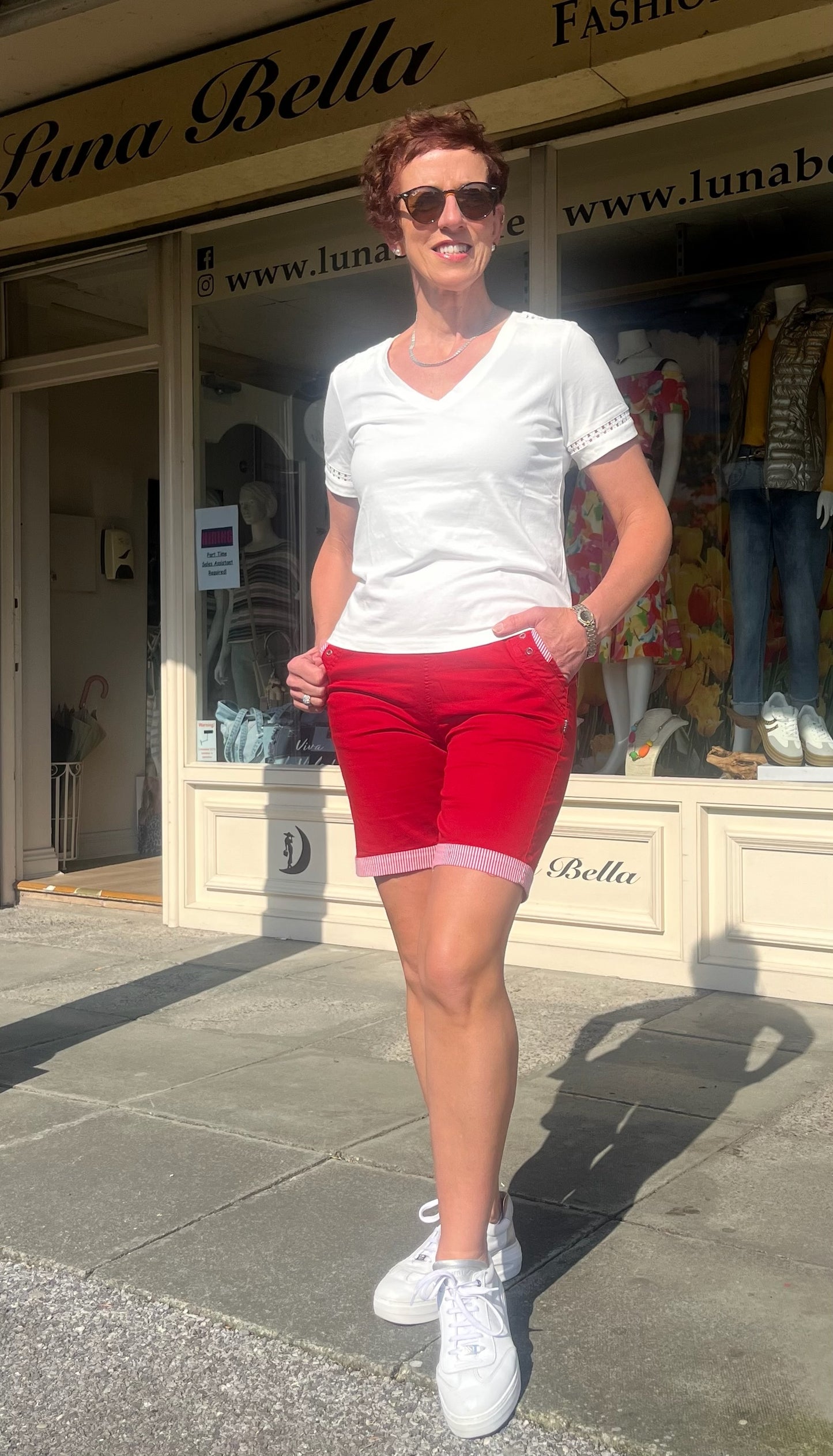 Red Casual Shorts