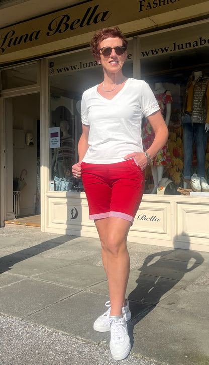 Red Casual Shorts