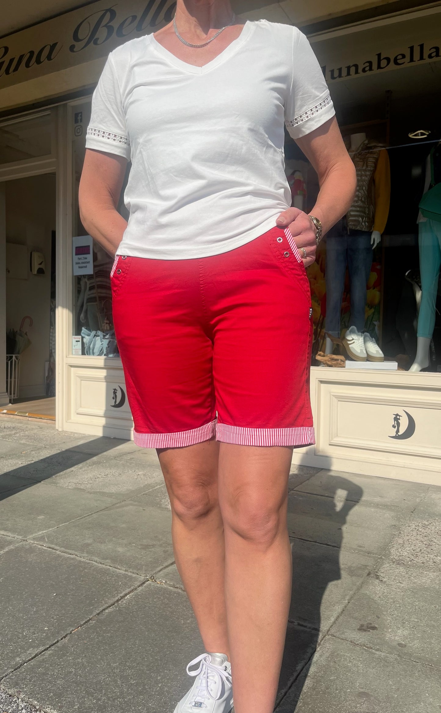 Red Casual Shorts