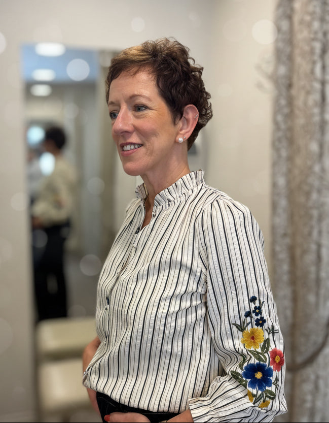 Embroidered Sleeve Blouse