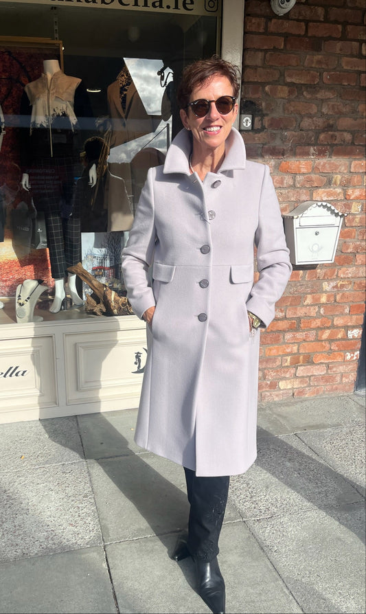 Christina Felix Mushroom Wool & Cashmere Long Coat