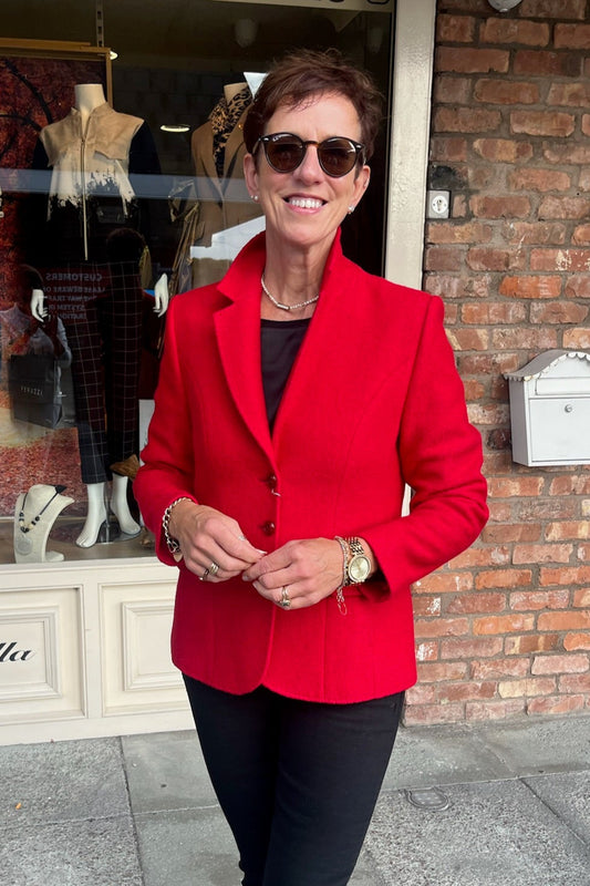 Christina Felix Red Blazer