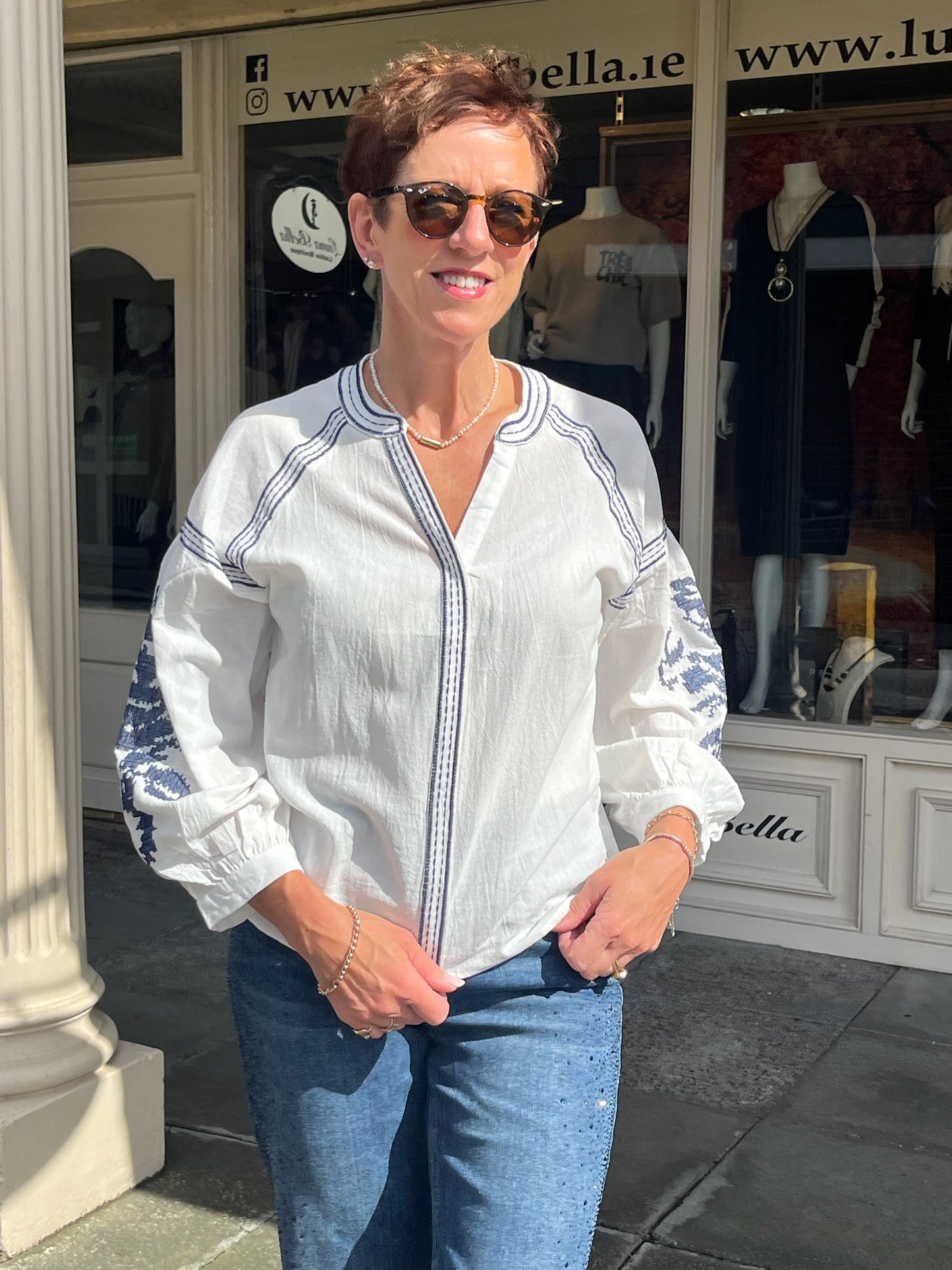 White Vintage Style Blouse