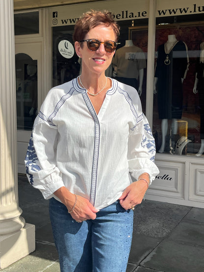 White Vintage Style Blouse