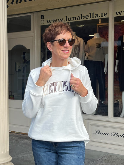 Cecil White Embroiderd Hoodie