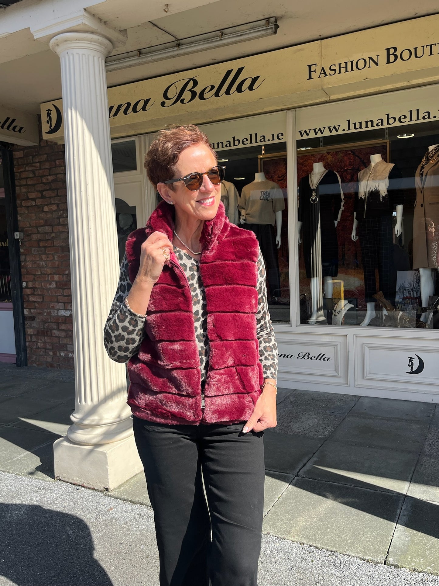 Bordeaux Faux Fur Gilet