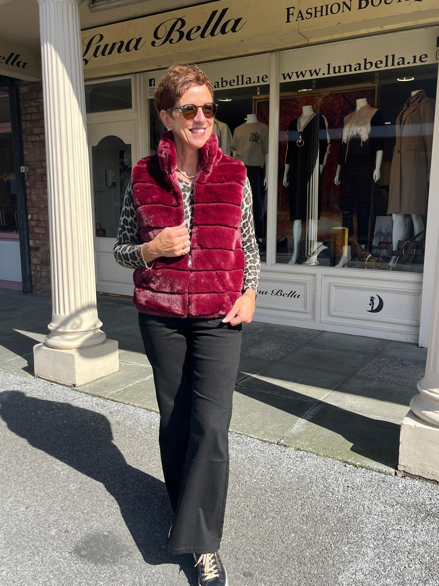 Bordeaux Faux Fur Gilet