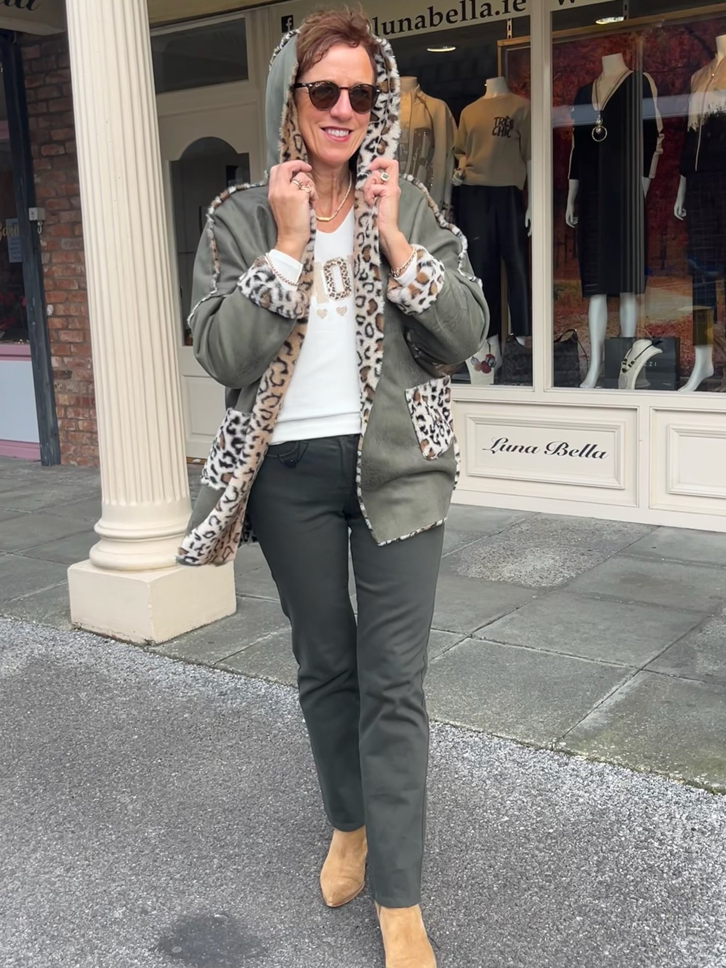 Reversible Leopard Print Olive Jacket