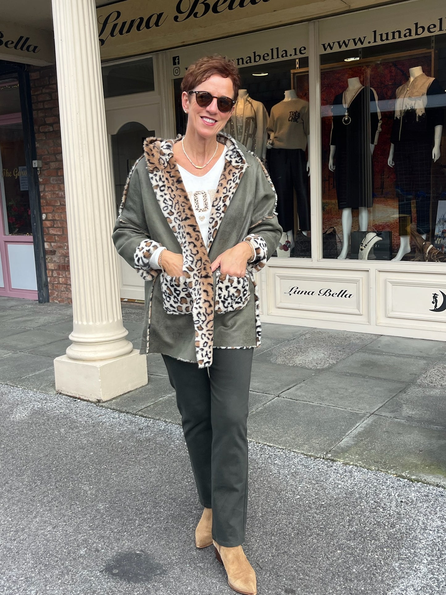 Reversible Leopard Print Olive Jacket
