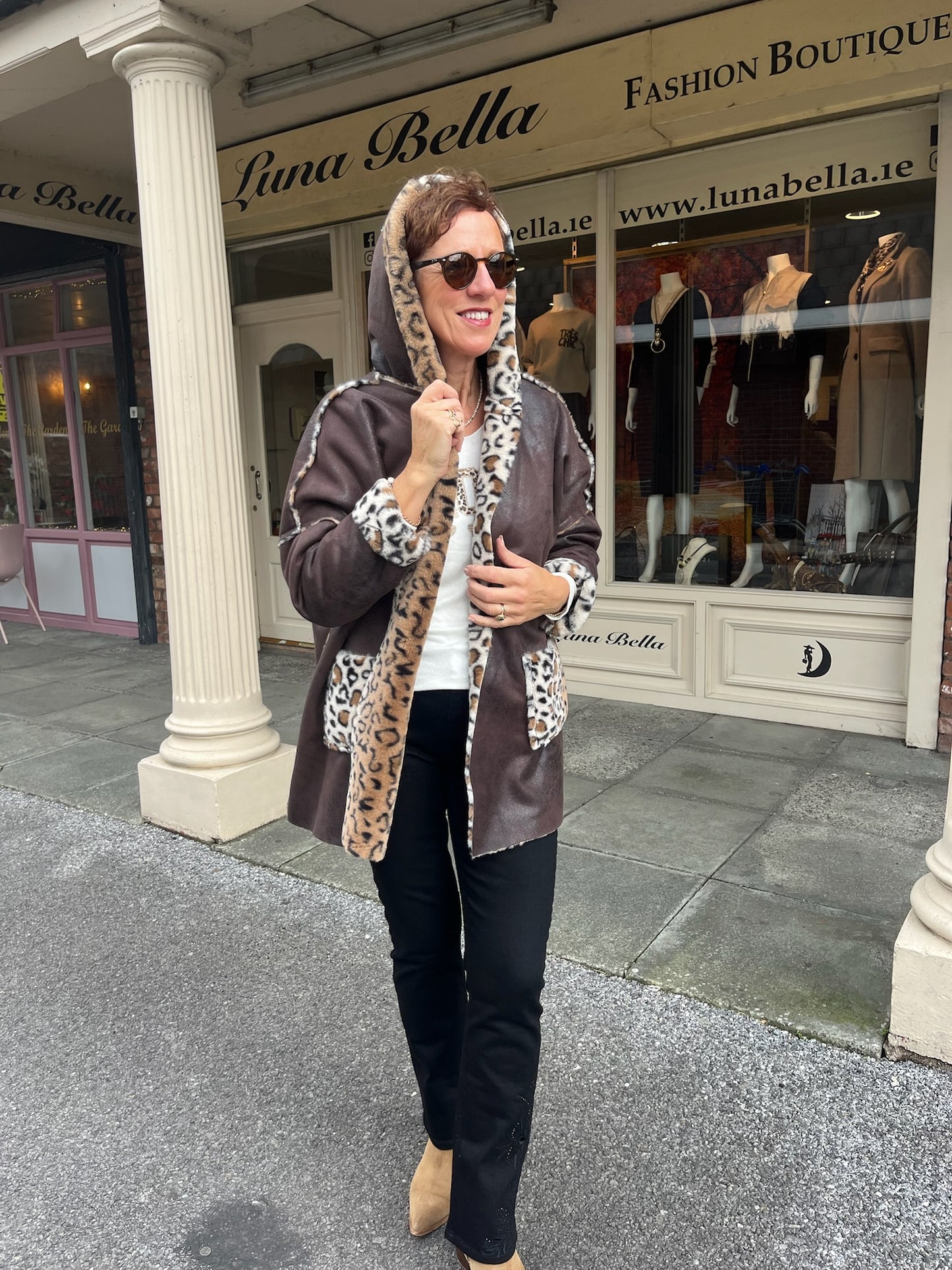 Reversible Leopard Print Brown Jacket