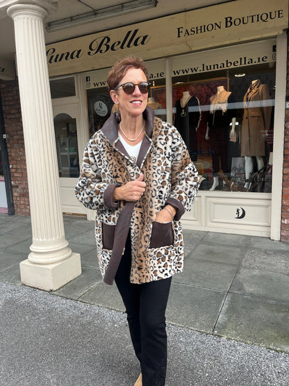 Reversible Leopard Print Brown Jacket