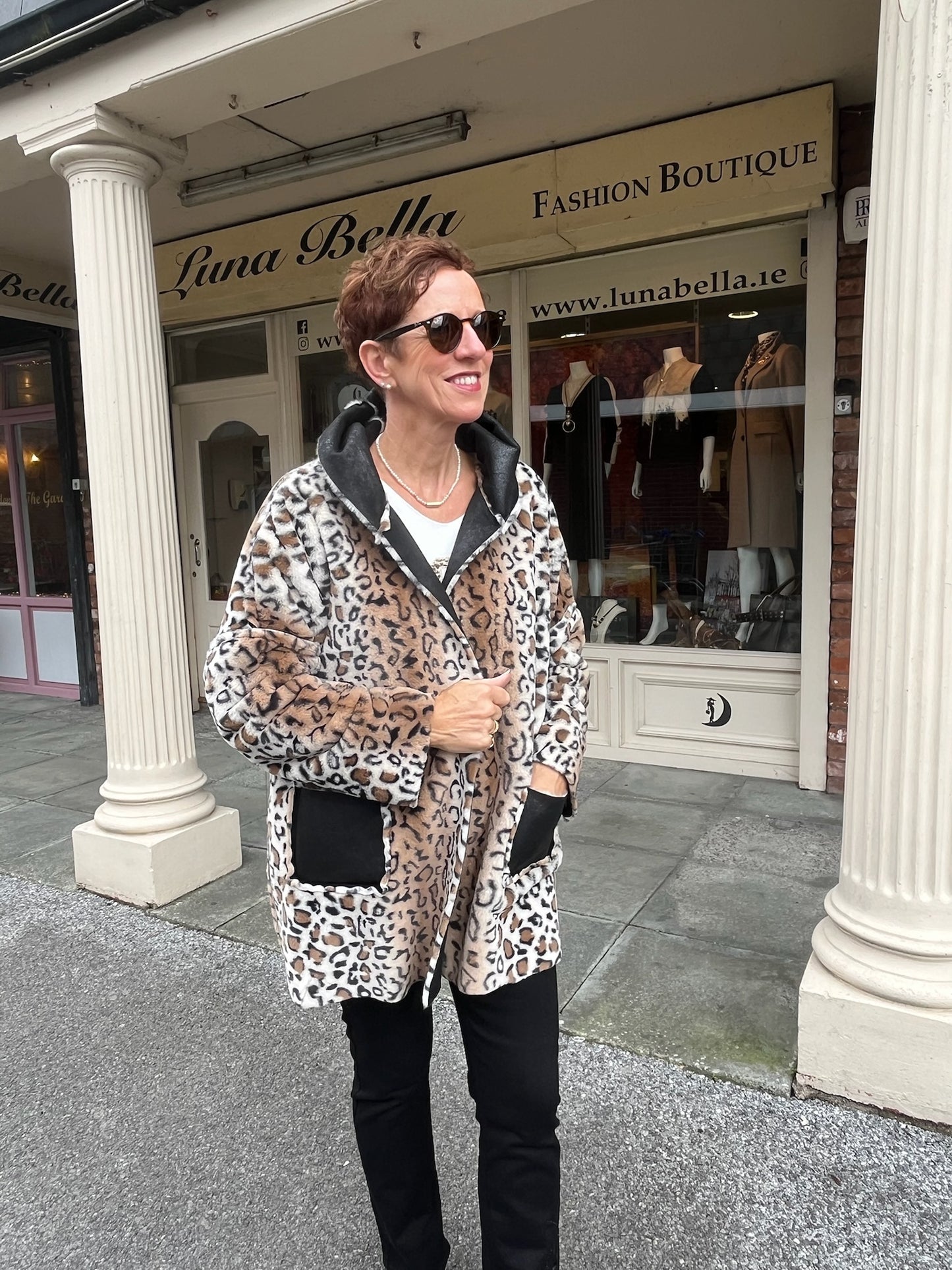 Reversible Leopard Print Black Jacket