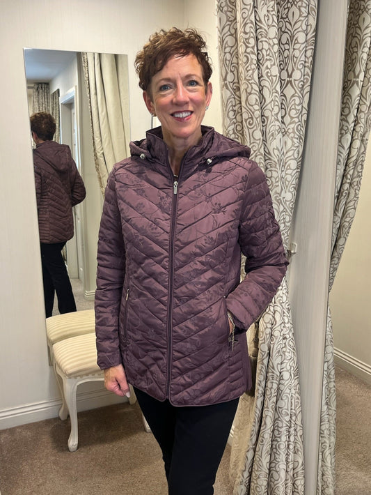 Plum Lightweight Embroidered  Jacket