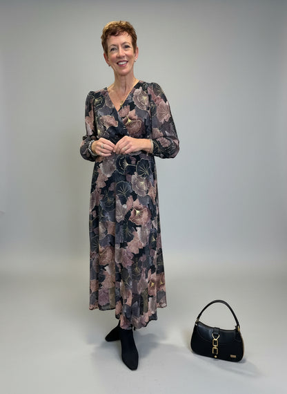 Grey Black Flowy Dress