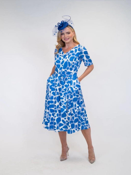 Judy Royal Blue Spot Dress