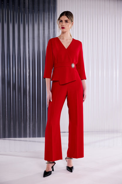 Kate Cooper Red Wide Leg Jumpsuit