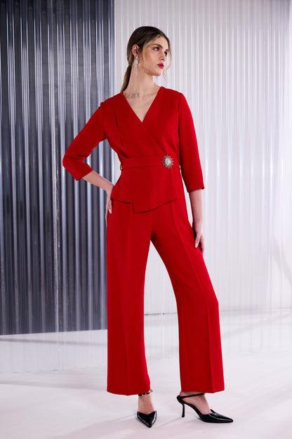 Kate Cooper Red Wide Leg Jumpsuit