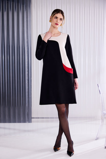 Kate Cooper  Curved Colour Panel Dress