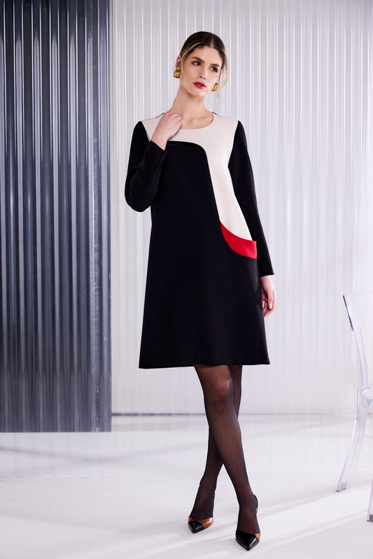 Kate Cooper  Curved Colour Panel Dress