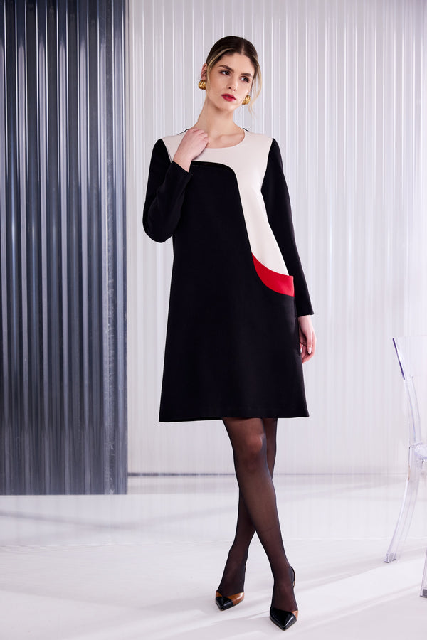 Kate Cooper  Curved Colour Panel Dress