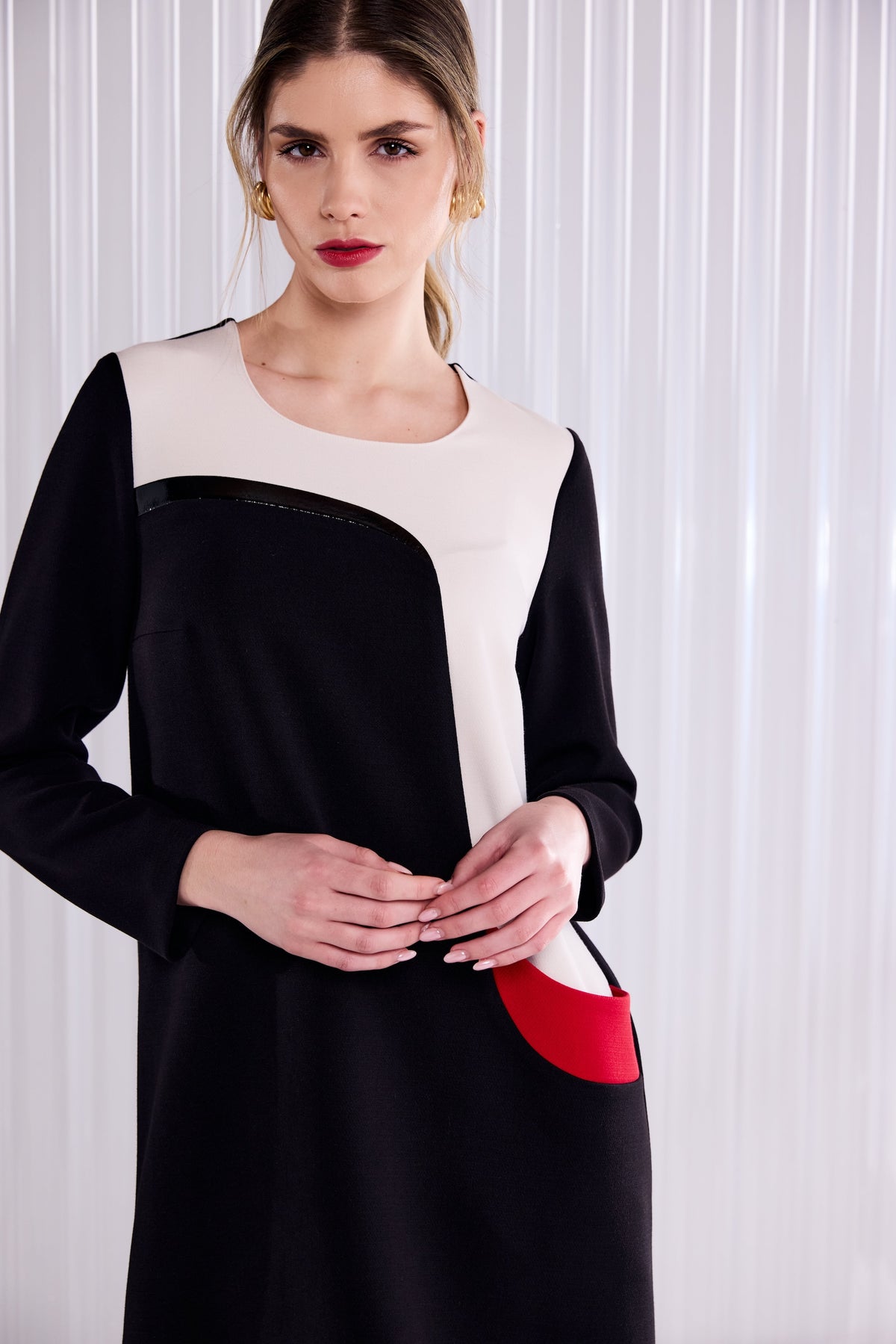 Kate Cooper  Curved Colour Panel Dress