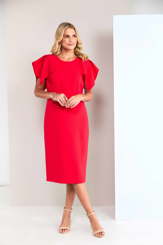 Kate Cooper Dress With Box Pleated Frill Effect Sleeve