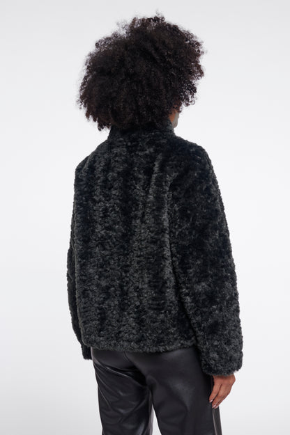 Teal Faux Fur Jacket