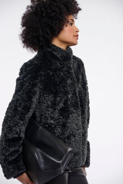 Teal Faux Fur Jacket