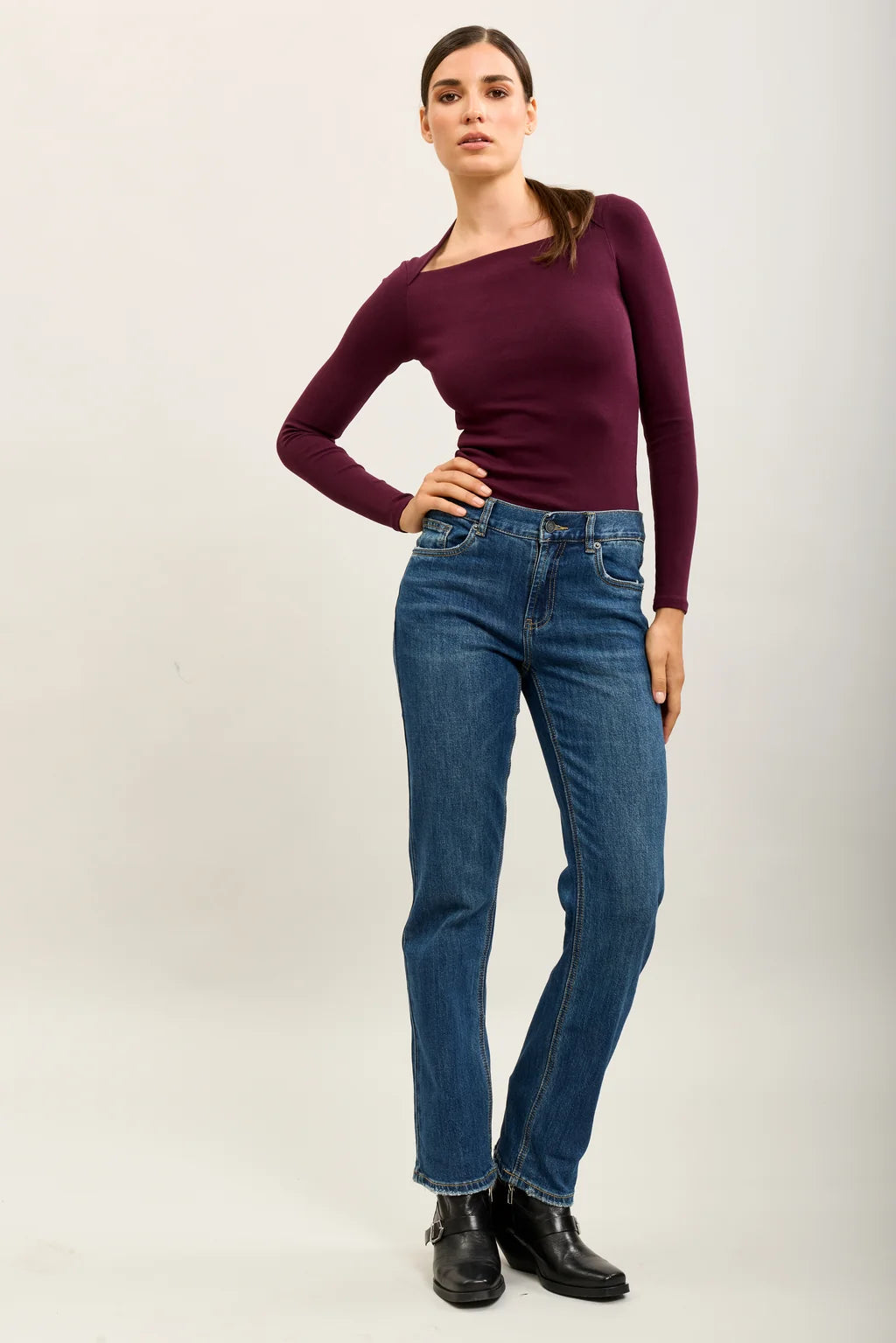 Dark Denim Straight Jeans