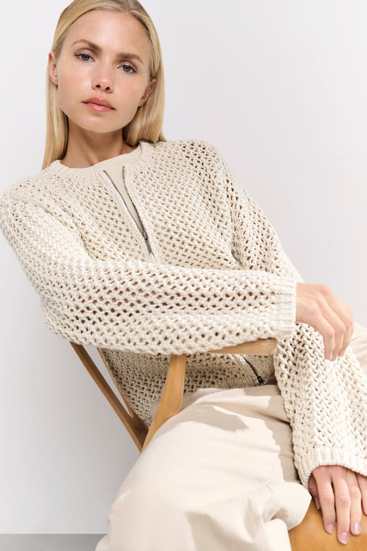 YAYA Mesh Knit Cardigan