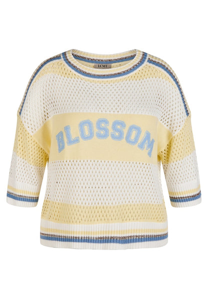 LeComte Striped Crochet Pullover