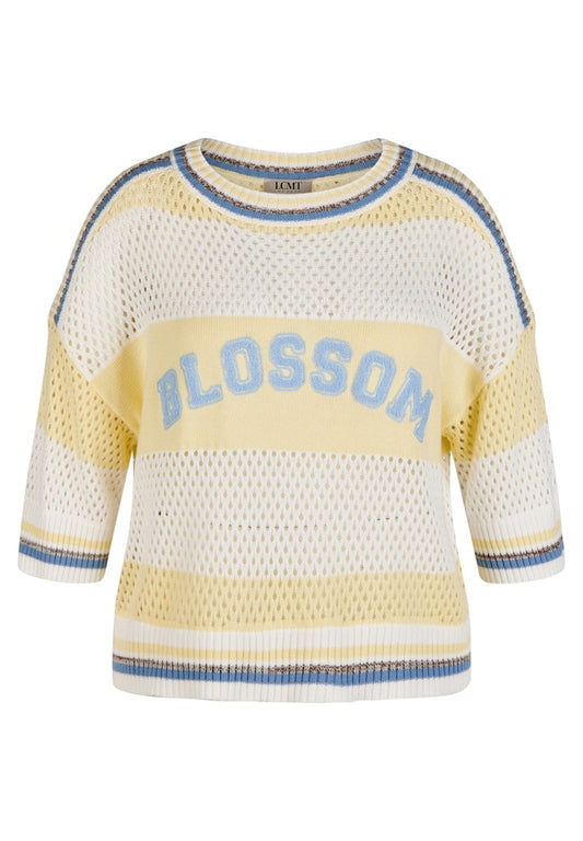 LeComte Striped Crochet Pullover