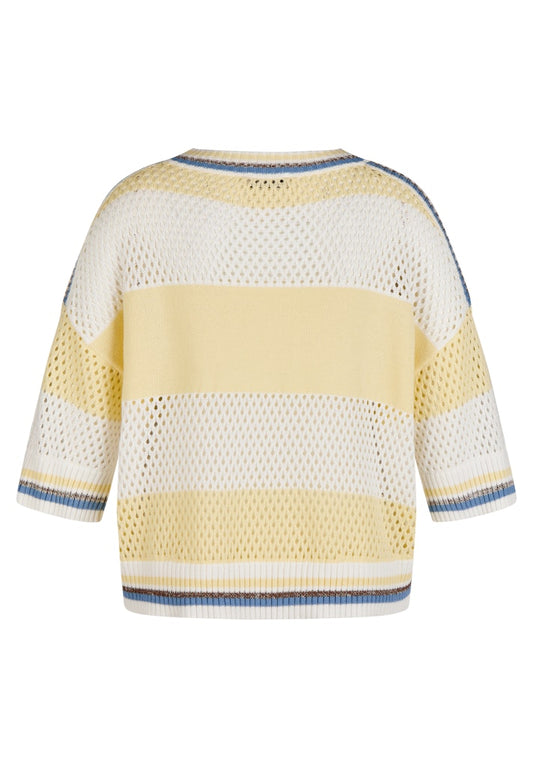 LeComte Striped Crochet Pullover