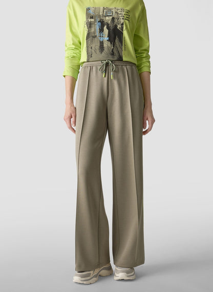 LeComte Casual Agave Green Trousers with Side Stripe