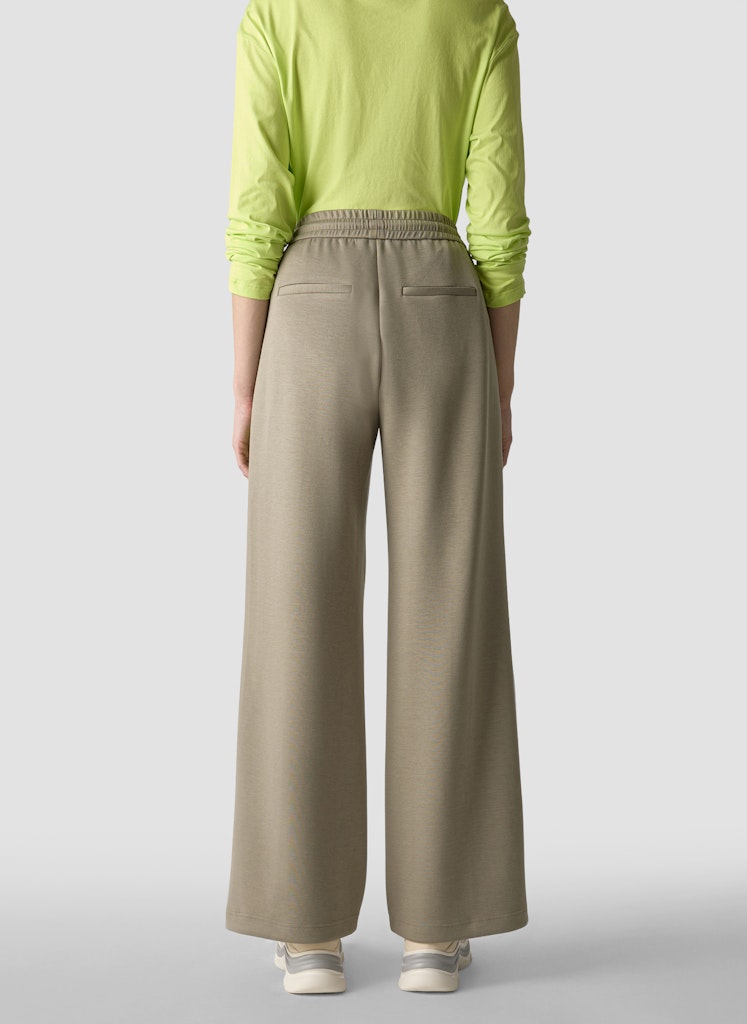 LeComte Casual Agave Green Trousers with Side Stripe