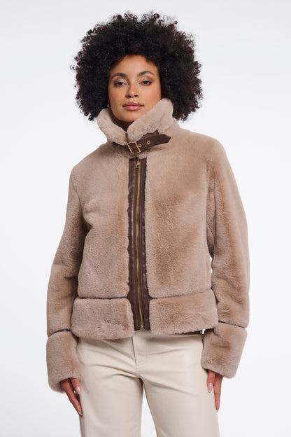 Oat Faux Fur Jacket