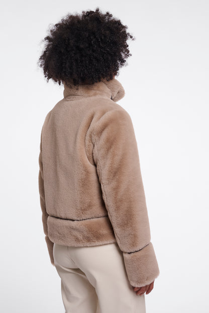 Oat Faux Fur Jacket