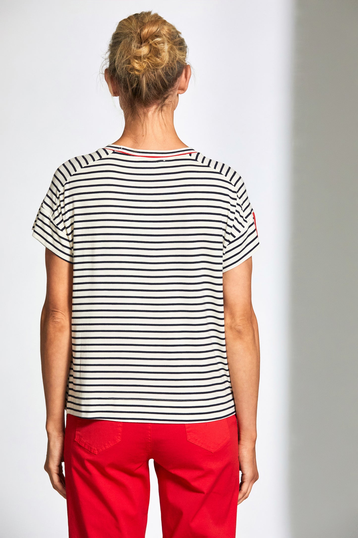 Peruzzi Stripe Round Neck Top