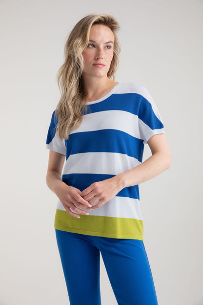 Marble Cobalt Blue Striped Top