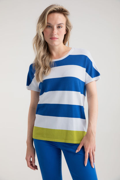 Marble Cobalt Blue Striped Top