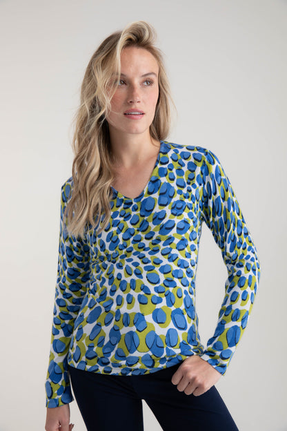 Marble Cobalt Blue Print Top