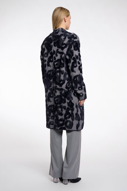 Black Leopard Print Long Coatigan